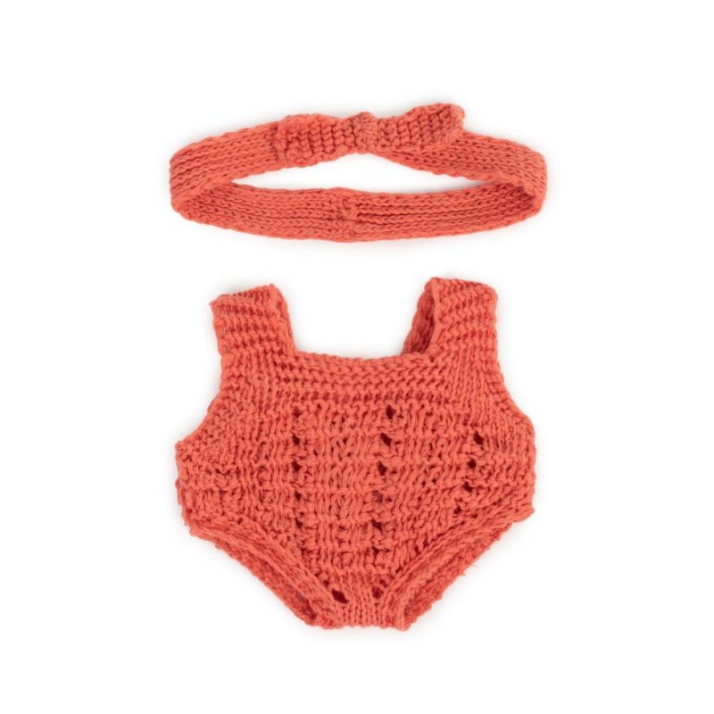 Miniland Doll Knitted Coral Romper - 21cm
